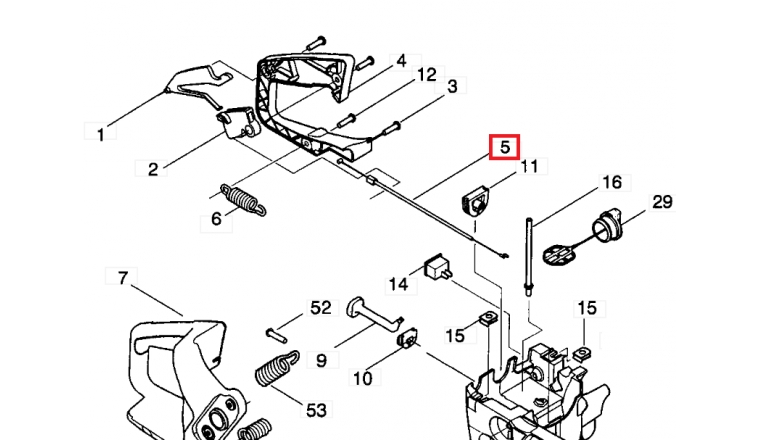 Câble d’accélérateur pour Tronçonneuse CS2137, CS2035 ... - Ref 530 04 76-02 - Husqvarna