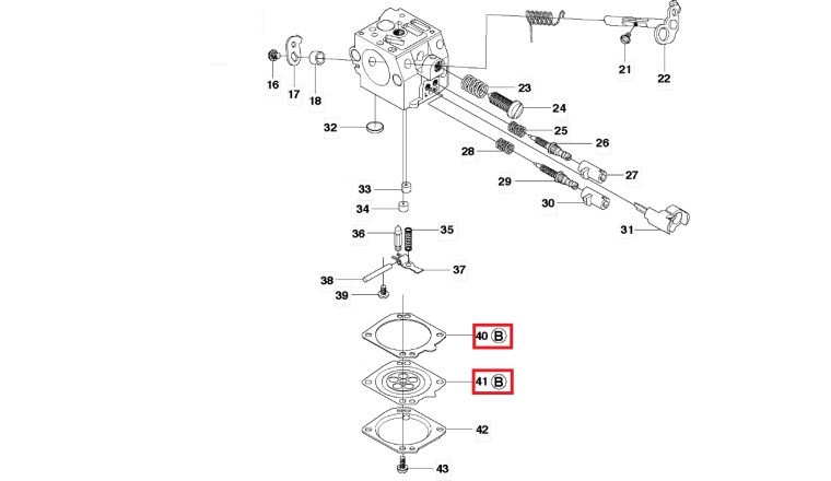 Joint de carburateur pour Tronçonneuse 362,372, 365 .. - Ref 503 64 78-01 - Husqvarna