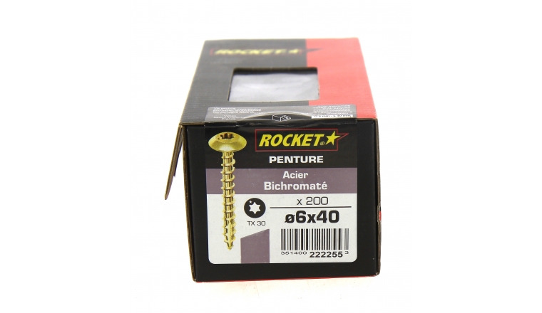 Boîte de 200 Vis à penture Tête ronde Torx Ø 6 x 40 mm ROCKET