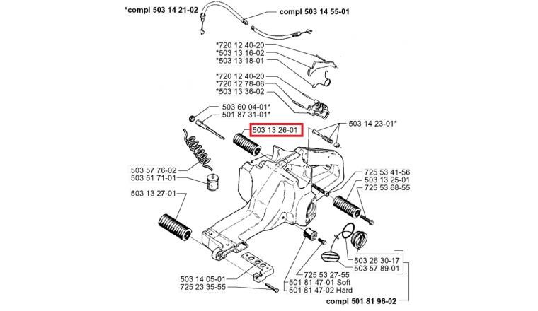 Amortisseur pour Tronçonneuse 3120 - Ref 503 13 26 01 - Husqvarna