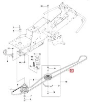 Courroie de coupe secondaire pour Autoportée R214T, R213C, R216 - Ref 594 97 78 01 - Husqvarna