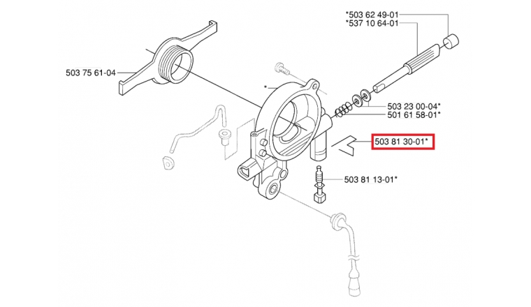 Ressort de Pompe à Huile Tronçonneuse 365 X, 2063 ... - Ref 503 81 30 01 - Husqvarna