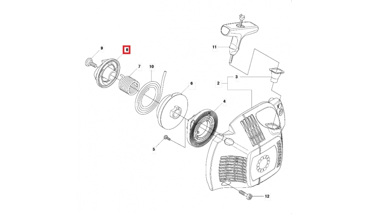 Entraîneur de lanceur Tronçonneuse CS2245, 435 ... - Ref 537 42 33 01 - Husqvarna