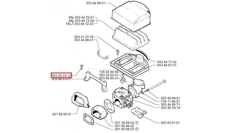 Vis de support pour 268, 272 XP ... - Ref 603 20 03 12 - Husqvarna