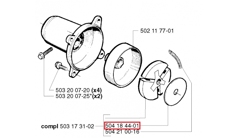 Rondelle d'embrayage pour 240, GR50 ... - Ref 504 18 44 01 - Husqvarna