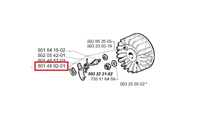 Rondelle de Blocage Débroussailleuse RS40, RS51 ... - Ref 501 48 92 01 - Husqvarna