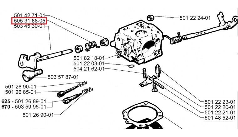 Ressort de torsion arbre de régulation Carburateur pour 272 XP, 268 ... - Ref 202 31 66 05 - Husqvarna