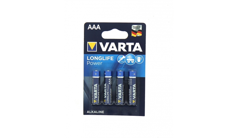 4 piles alcalines LR03 (AAA) 1,5V Longlife Max Power Varta