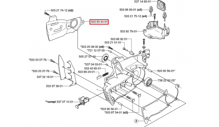 Plaque de Guidage pour Tronçonneuse 359, CS2156 ... - Ref 503 93 54 01 - Husqvarna