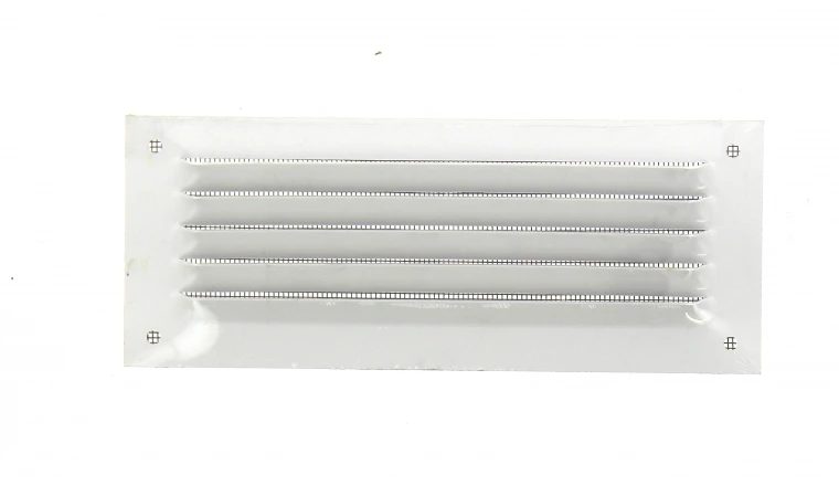Grille métal 190x75mm avec moustiquaire finition blanc DMO