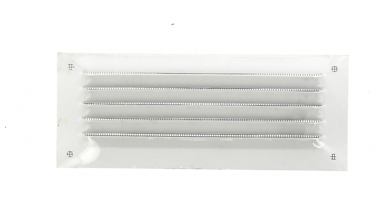 Grille métal 190x75mm avec moustiquaire finition blanc DMO