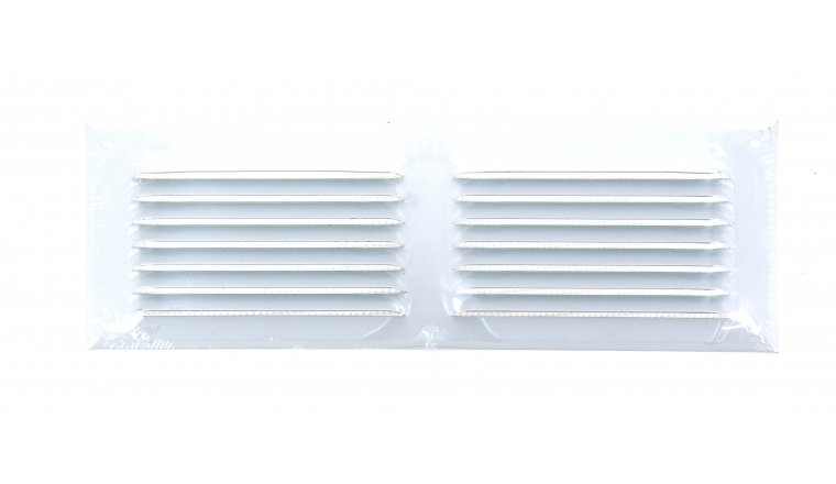 Grille métal 300x100mm avec moustiquaire finition blanc DMO