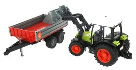 Tracteur Claas Nectis 267 F avec remorque à ridelles Bruder 2112