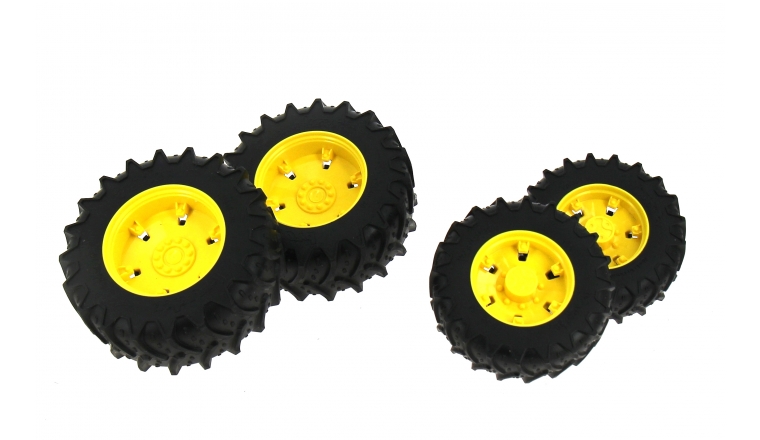 Jeu de roues jumelées avec jantes jaunes série 3000 Bruder 3314