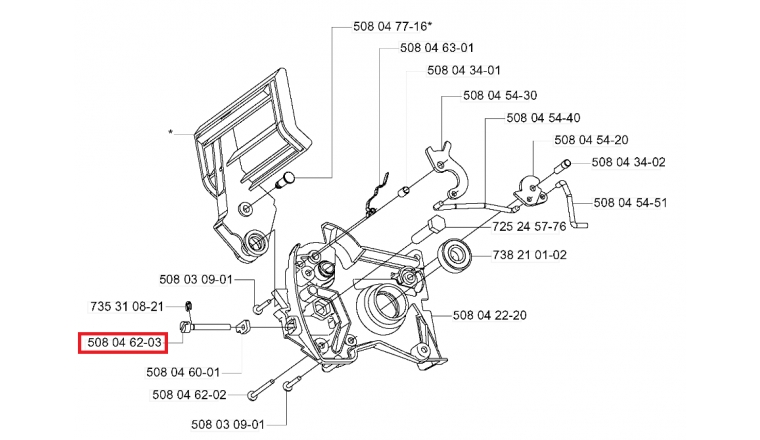 Vis de Tension de Chaîne pour Tronçonneuse Husqvarna et Jonsered - Ref 508 04 62 03 - Husqvarna