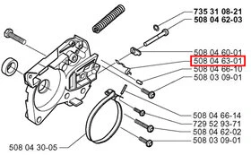 Ressort de tension de chaine pour Tronçonneuse CS 2117, CS 2115 ... - Ref 508 04 63 01 - Husqvarna