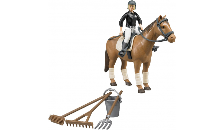 Lot accessoires d\'équitation cavalière cheval accessoires Bruder 62505